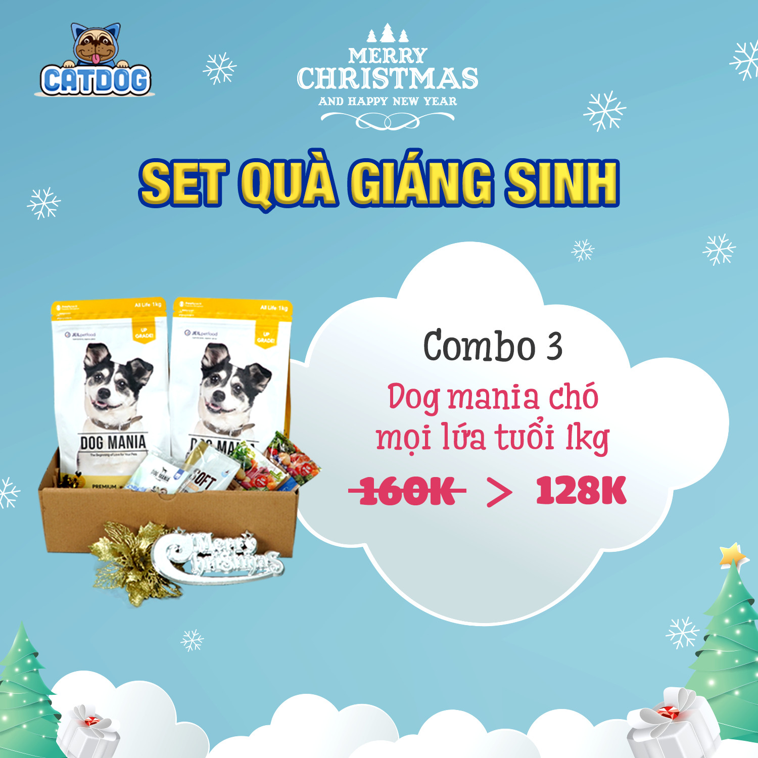 (Combo 2) Thức ăn cho chó mọi lứa tuổi Dog mania 1kg