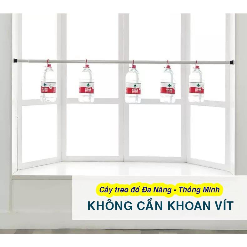 Size dài T7 - Cây treo quần áo gắn tường KHÔNG KHOAN, Thanh treo Đa Năng