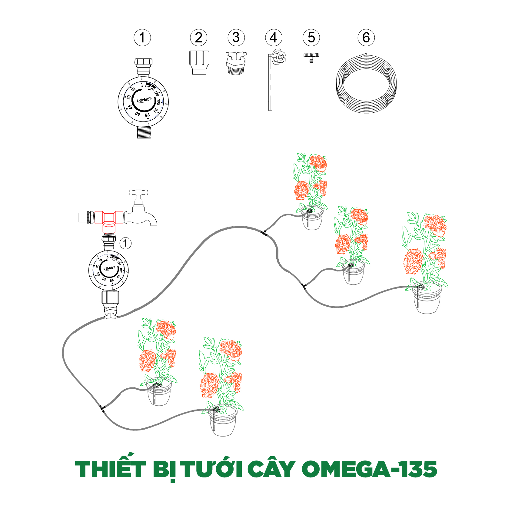 Thiết bị tưới cây OMEGA-135