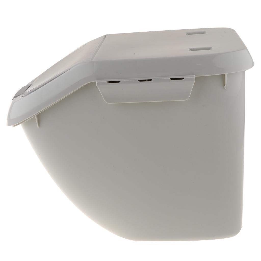 2X Plastic Pet Food Container Jar Measuring Cup Cereal Grain Storage Box Gray