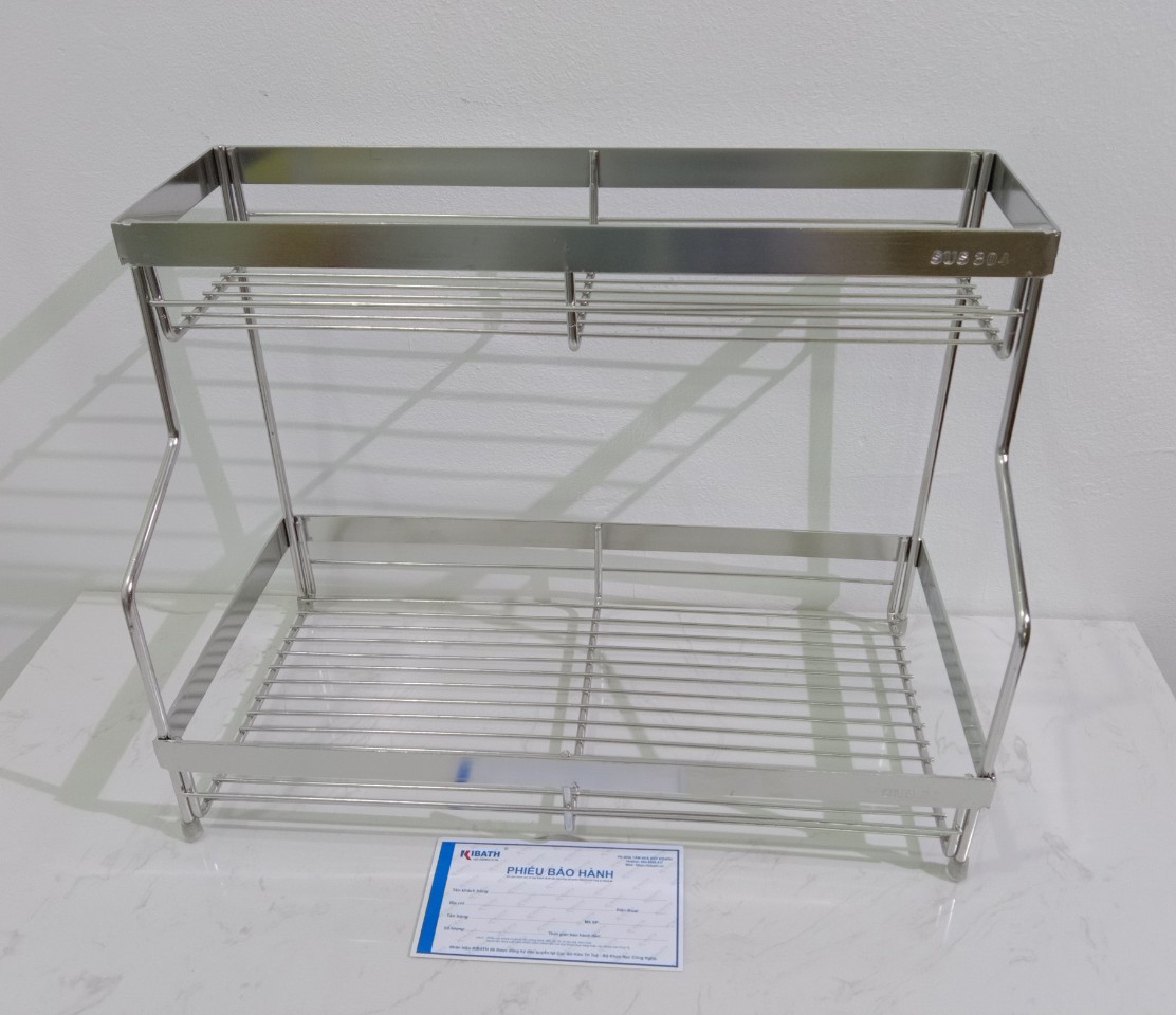 Kệ gia vị 2 tầng inox 304, KB-813