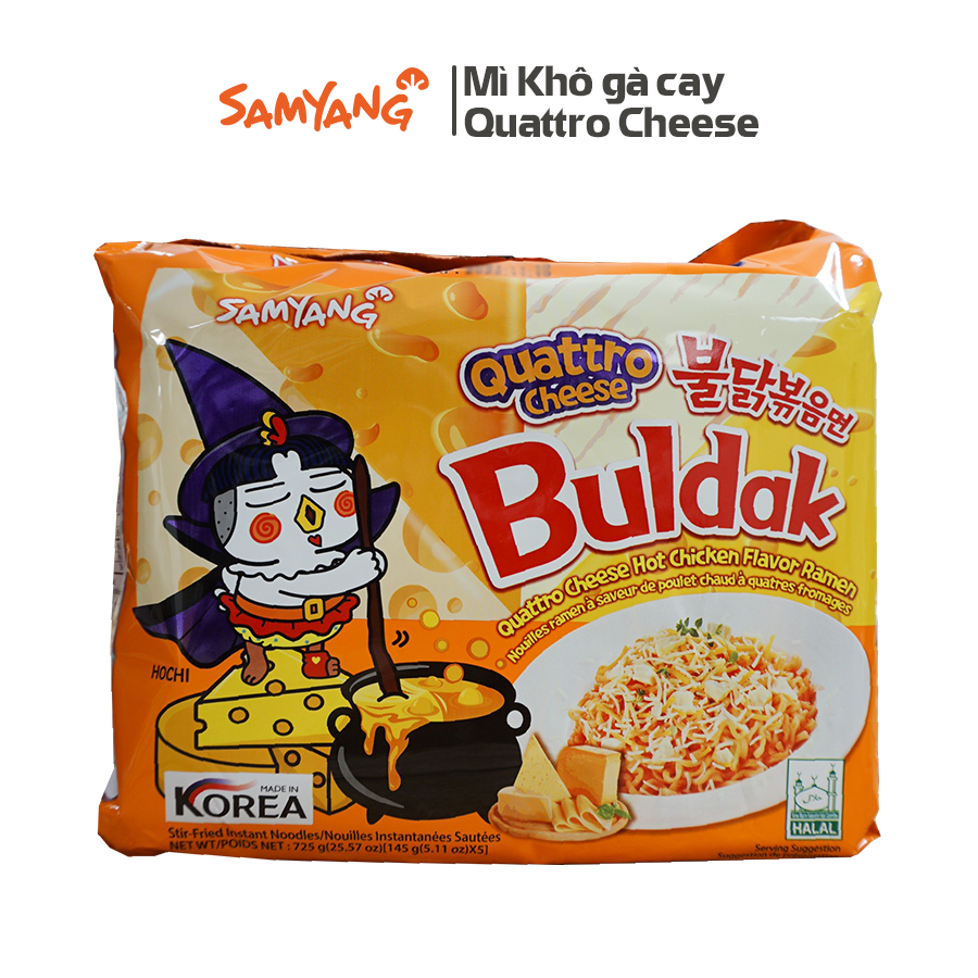 5 Gói mì khô gà cay phô mai Quattro Samyang