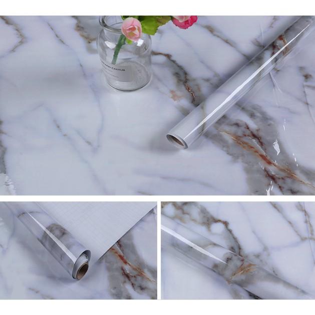 DECAL DÁN BẾP CÁCH NHIỆT ĐÁ HOA CƯƠNG TRẮNG VÂN NÂU ĐEN