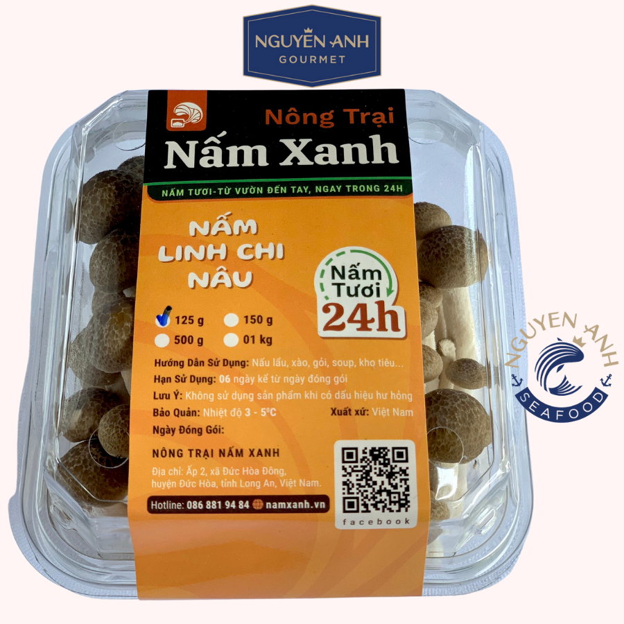 Nấm linh chi nâu tươi 125g nông trại Nấm Xanh