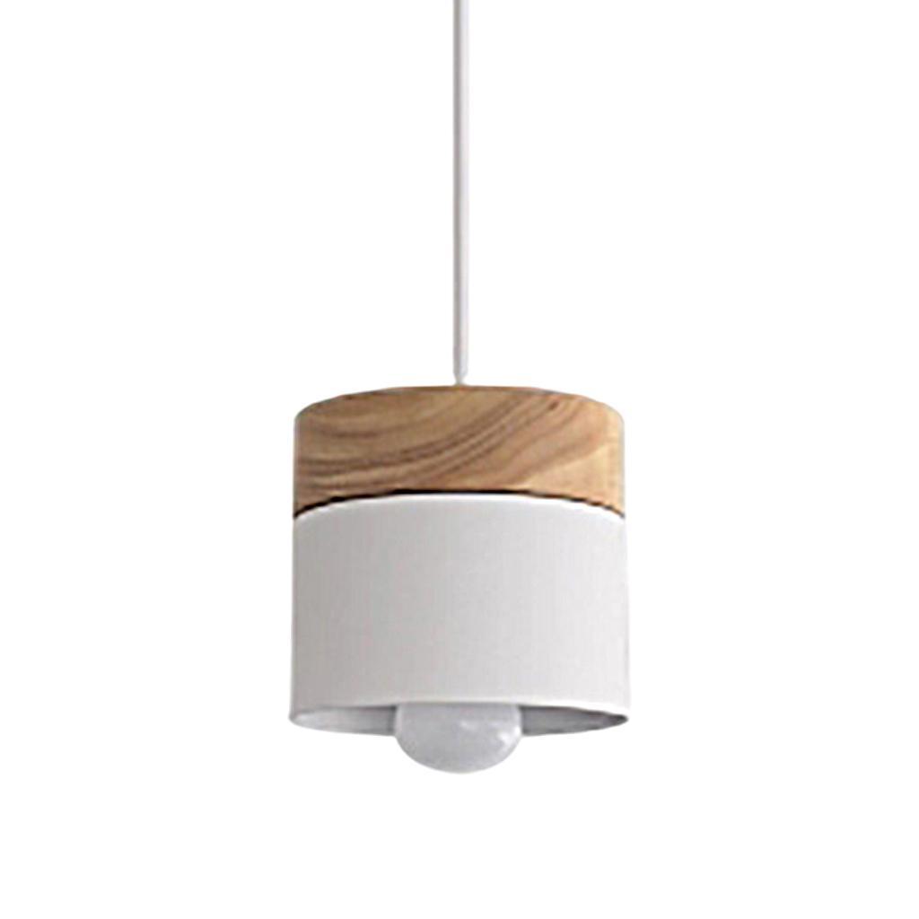 Pendant Light Modern Lighting E27 Wood Pattern Ceiling Hanging Lamp White