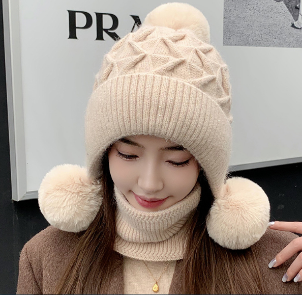 Mũ len quả bông phong cách Hàn mới nhất, nón len nữ thời trang mới