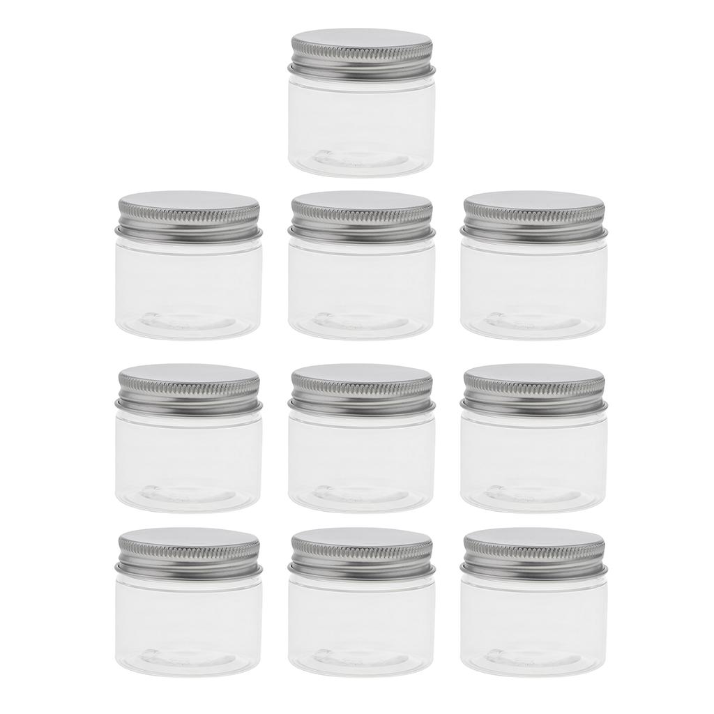 2x10pcs Empty Cosmetic Pots Lip Balm Container Jar Aluminum Cap Tins 50ml