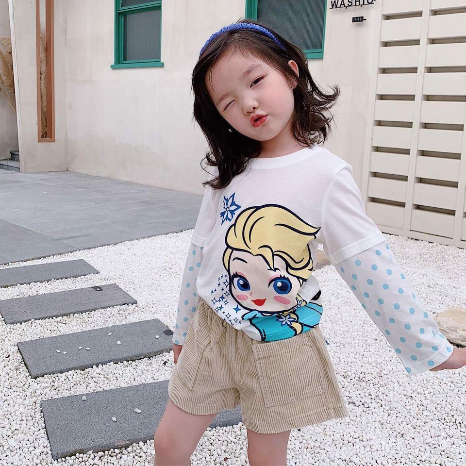 Áo bé gái Cotton xuất Nhật dài tay _ Elsa & Snow white
