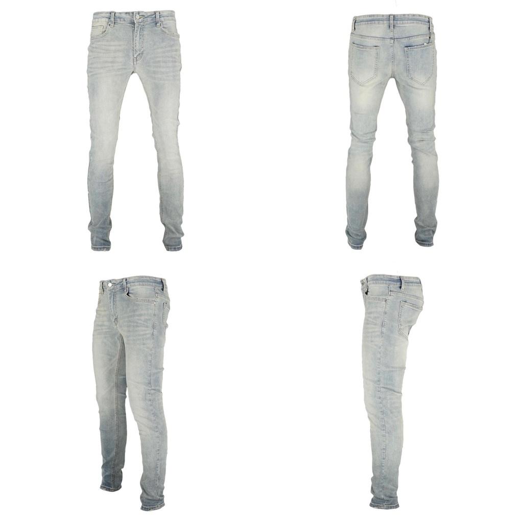 Quần Jean Nam TLB-01 Màu Xanh Nhạt Kiểu Trơn Chất Jeans Co Giãn Bền Màu Không Phai