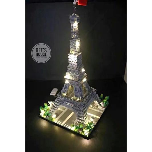 Bộ đồ chơi xếp hình lắp ráp kiến trúc city building- tháp Eiffel Pháp 3600 mảnh ghép đồ chơi xếp hình nanoblock