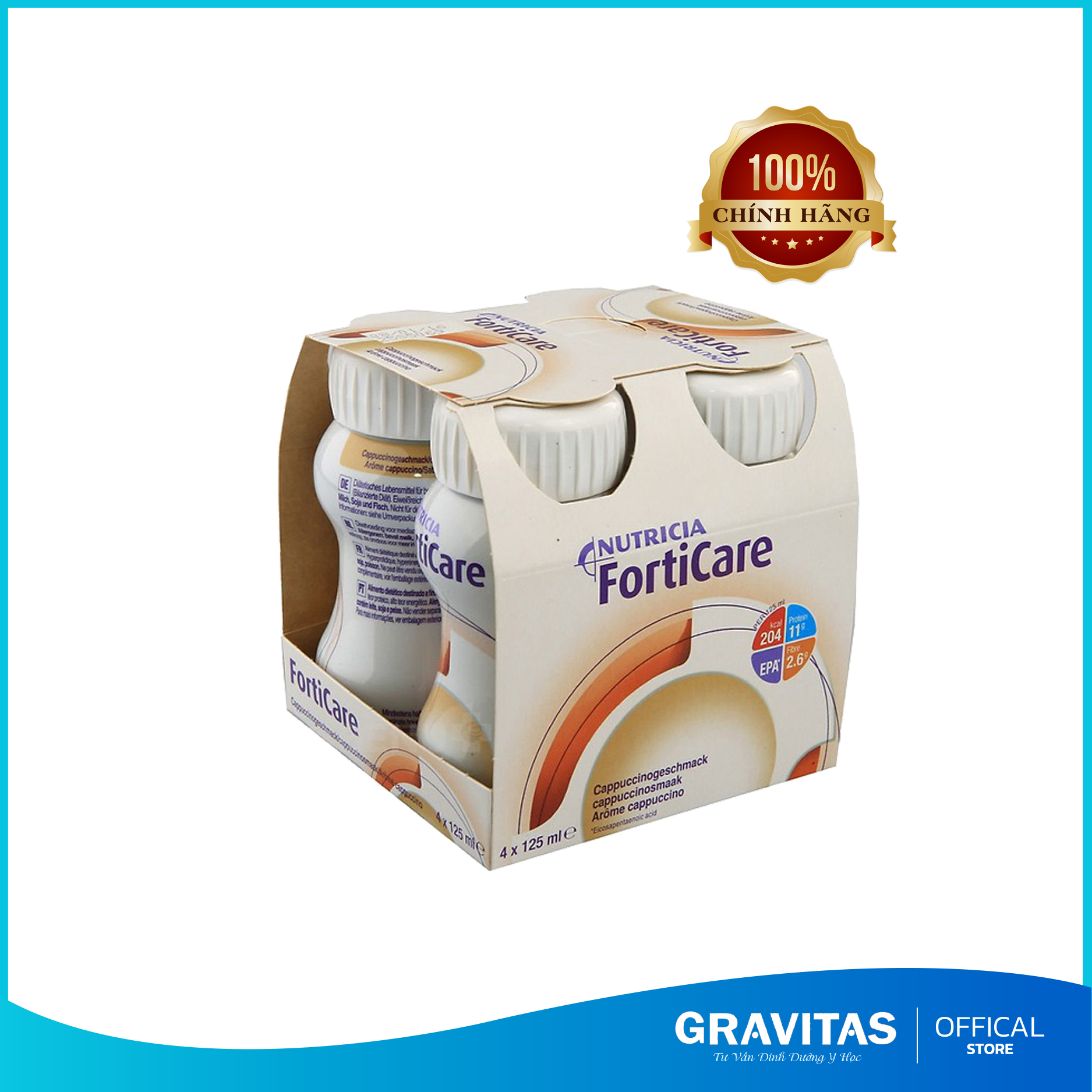 Sữa Forticare Vị Capuchino ( 1 Lốc 4 Chai )