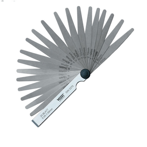Thước căn lá INOX 13 lá, đo khe hở 0.051.0 mm, Feeler gauge. Vogel Germany. Thước đo các loại
