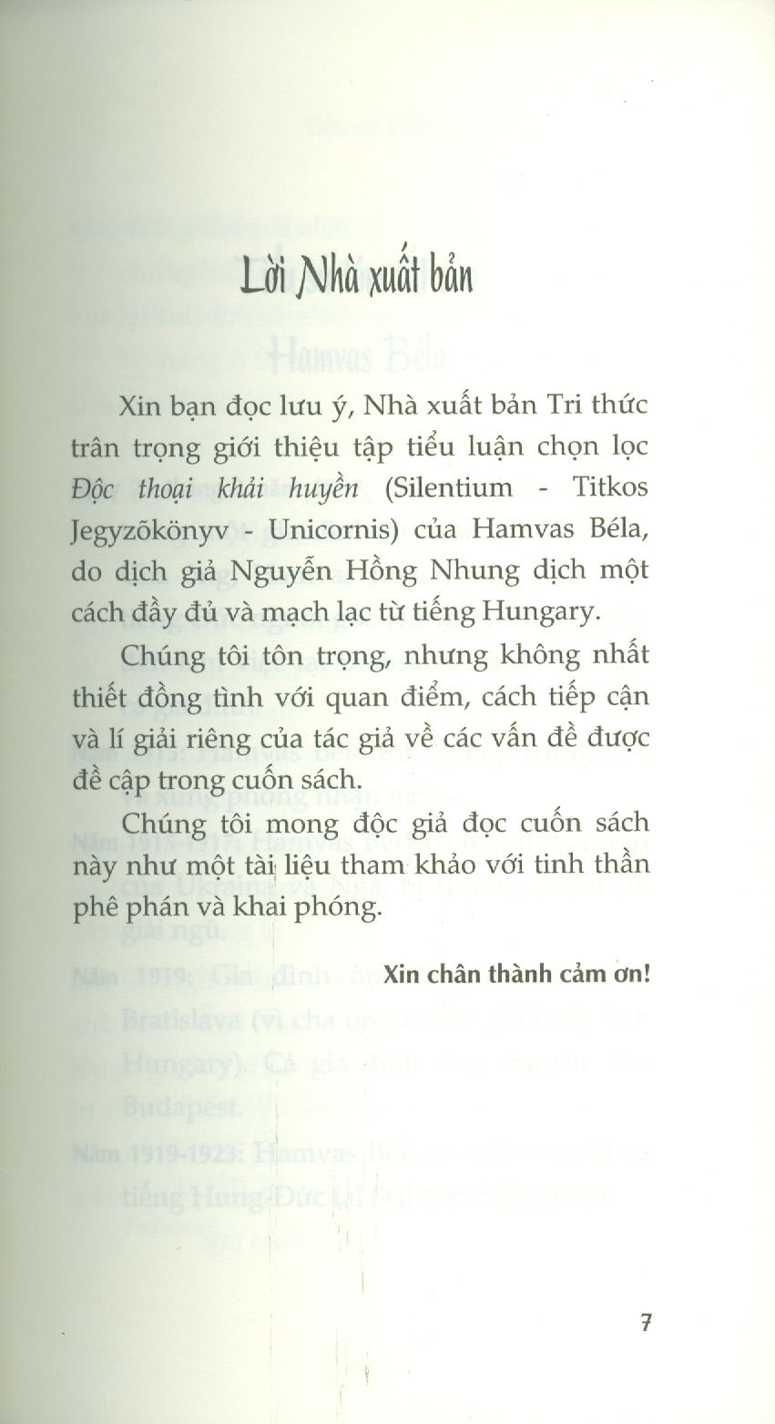 Độc Thoại Khải Huyền (Bản giới hạn, Bìa cứng) - Hamvas Béla; Nguyễn Hồng Nhung dịch