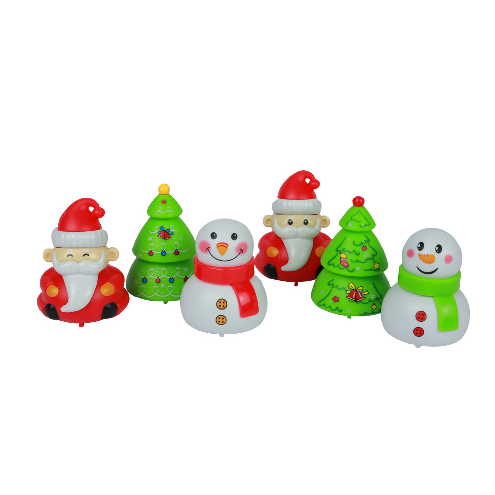 Mini Santa Claus Snowman hình xe chạy thủ công băng trớn ngược đồ chơi trẻ em, Cây thông người tuyết ông già Noel xe đồ chơi chạy thủ công kéo giáng sinh