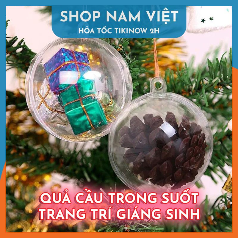 Quả Cầu Nhựa Trong Suốt Trang Trí Tiệc Cưới, Giáng Sinh