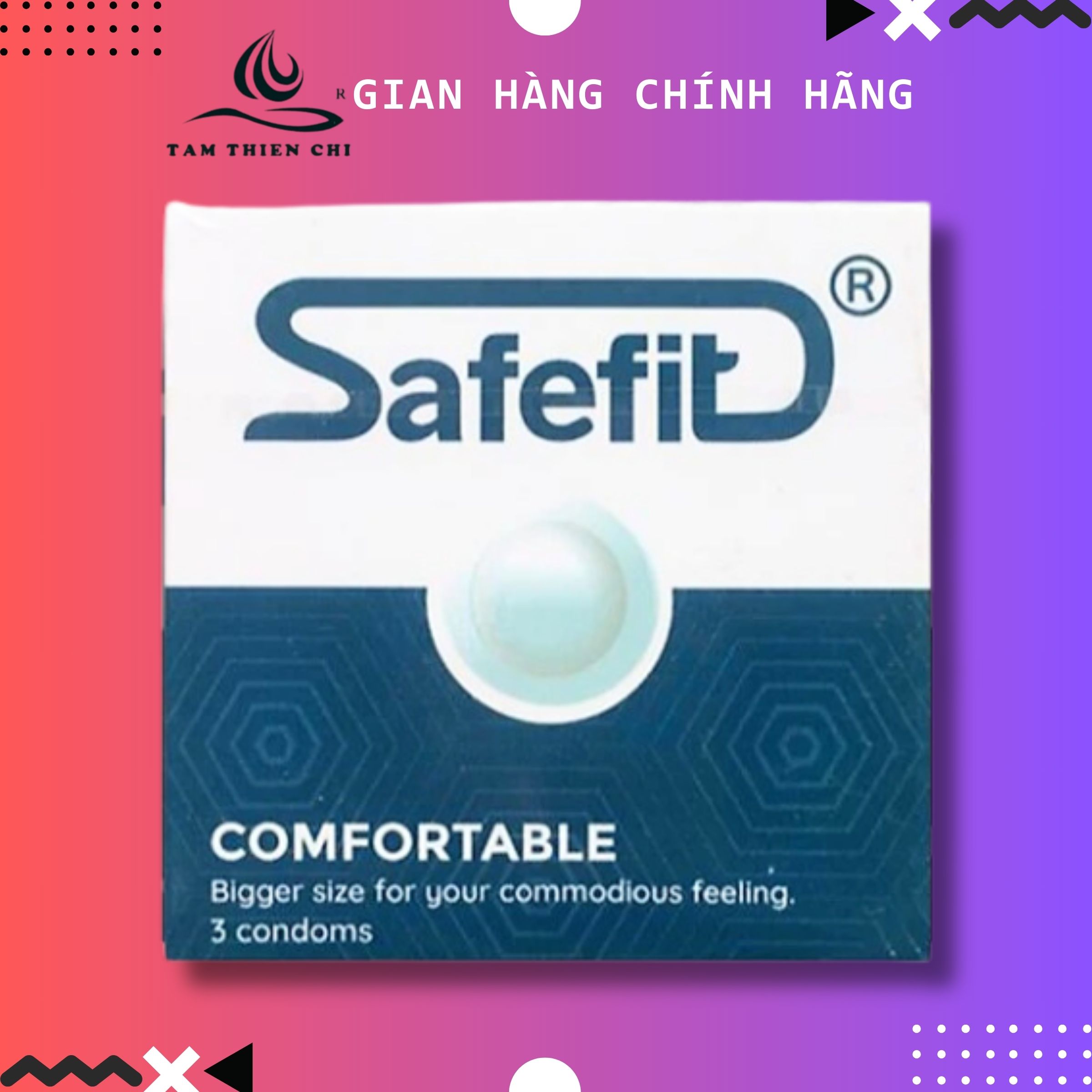 Bao cao su SafeFit Comfortable Size 52 hộp 3 cái