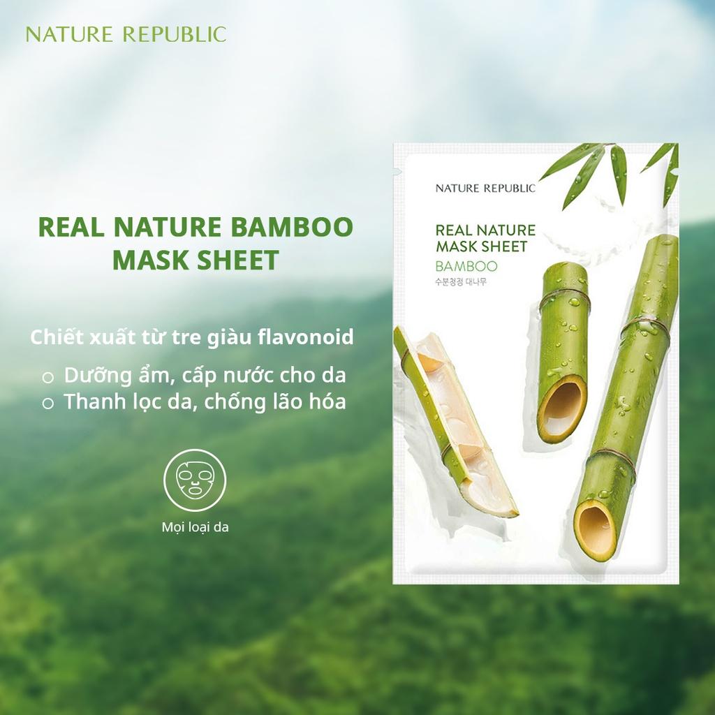 Combo 10 Mặt Nạ Giấy Cấp Ẩm Và Tăng Sức Sống Cho Làn Da Nature Republic Real Nature Mask Sheet 23ml x 10 - Bamboo