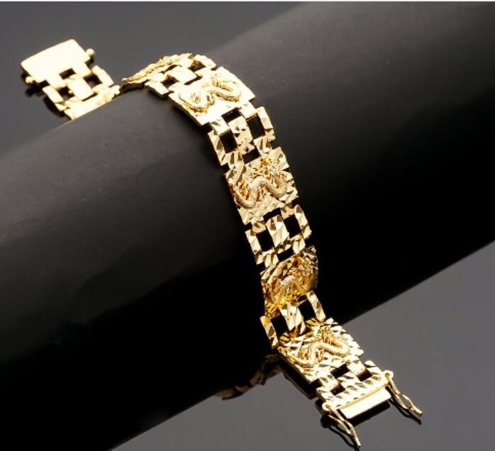 Lắc tay nam chạm rồng mạ vàng 24k mã EK063