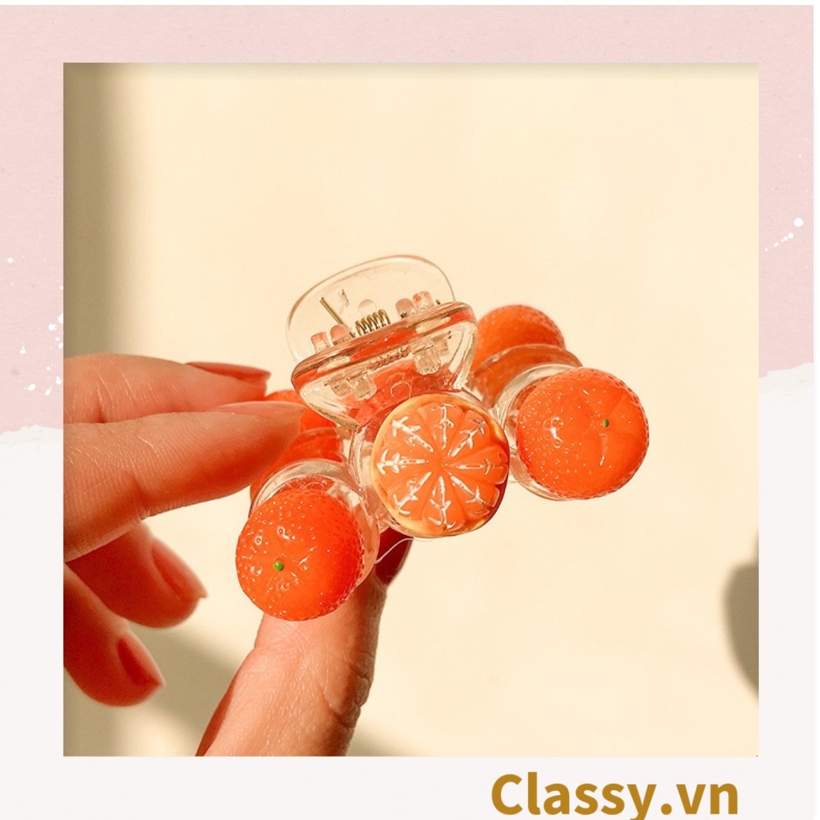 Kẹp tóc càng cua Classy họa tiết trái cây Hàn Quốc nhiều màu phong cách trẻ trung hiện đại PK1150