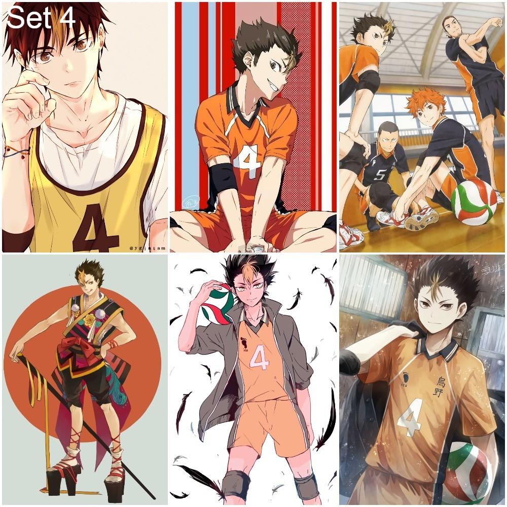 Bộ 6 Áp phích - Poster Anime Haikyuu!! Vua Bóng Chuyền (bóc dán) - A3, A4, A5