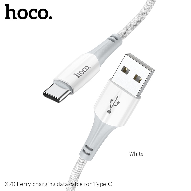 Dây cáp sạc nhanh, truyền dữ liệu USB to Type-C HOCO X70 Sạc Nhanh 3A dùng cho Samsung S21, Xiaomi ,Realme, Poco X3, Huawei,...Android -Hàng chính hãng