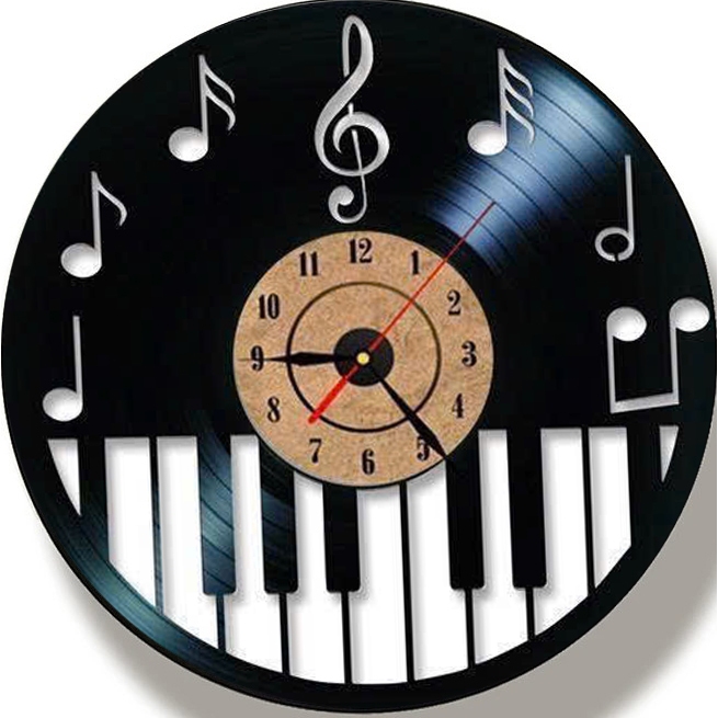 (HCM) Tranh đồng hồ tròn tráng gương nốt nhạc Binbin TDH05 kèm đinh treo chuyên dụng