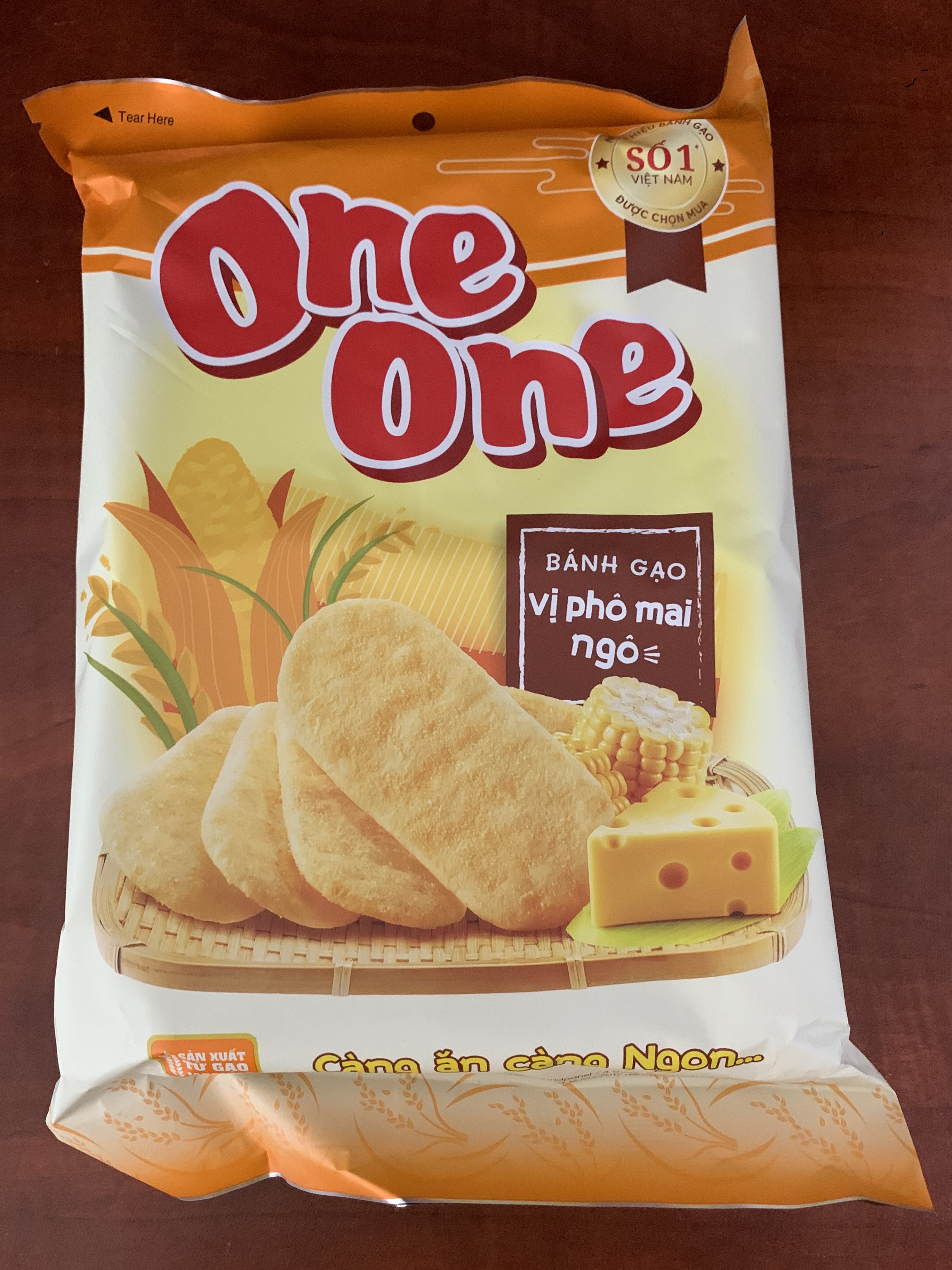 Combo 3 gói bánh gạo One One vị phô mai ngô