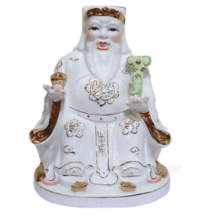 Cặp tượng thần tài ông địa sứ trắng 7 inch - M5