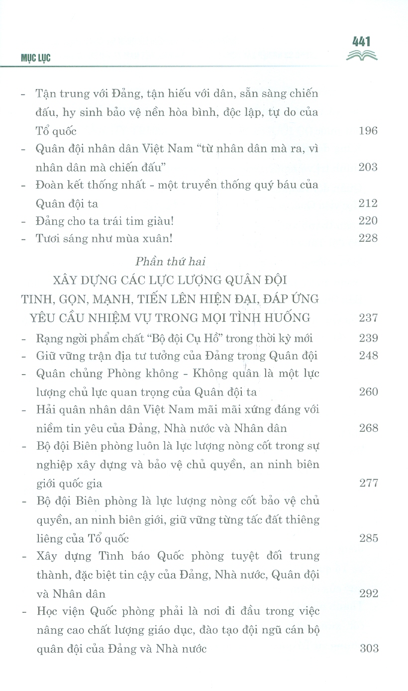 MỘT SỐ VẤN ĐỀ VỀ ĐƯỜNG LỐI QUÂN SỰ, CHIẾN LƯỢC QUỐC PHÒNG TRONG SỰ NGHIỆP XÂY DỰNG VÀ BẢO VỆ TỔ QUỐC VIỆT NAM XÃ HỘI CHỦ NGHĨA THỜI KỲ MỚI – Nguyễn Phú Trọng - NXB Chính Trị Quốc Gia Sự Thật.