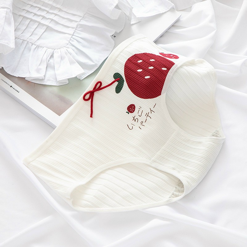 Combo 5 quần lót nữ gân tăm xuất Nhật - quần lót nữ quả dâu chất cotton siêu mát