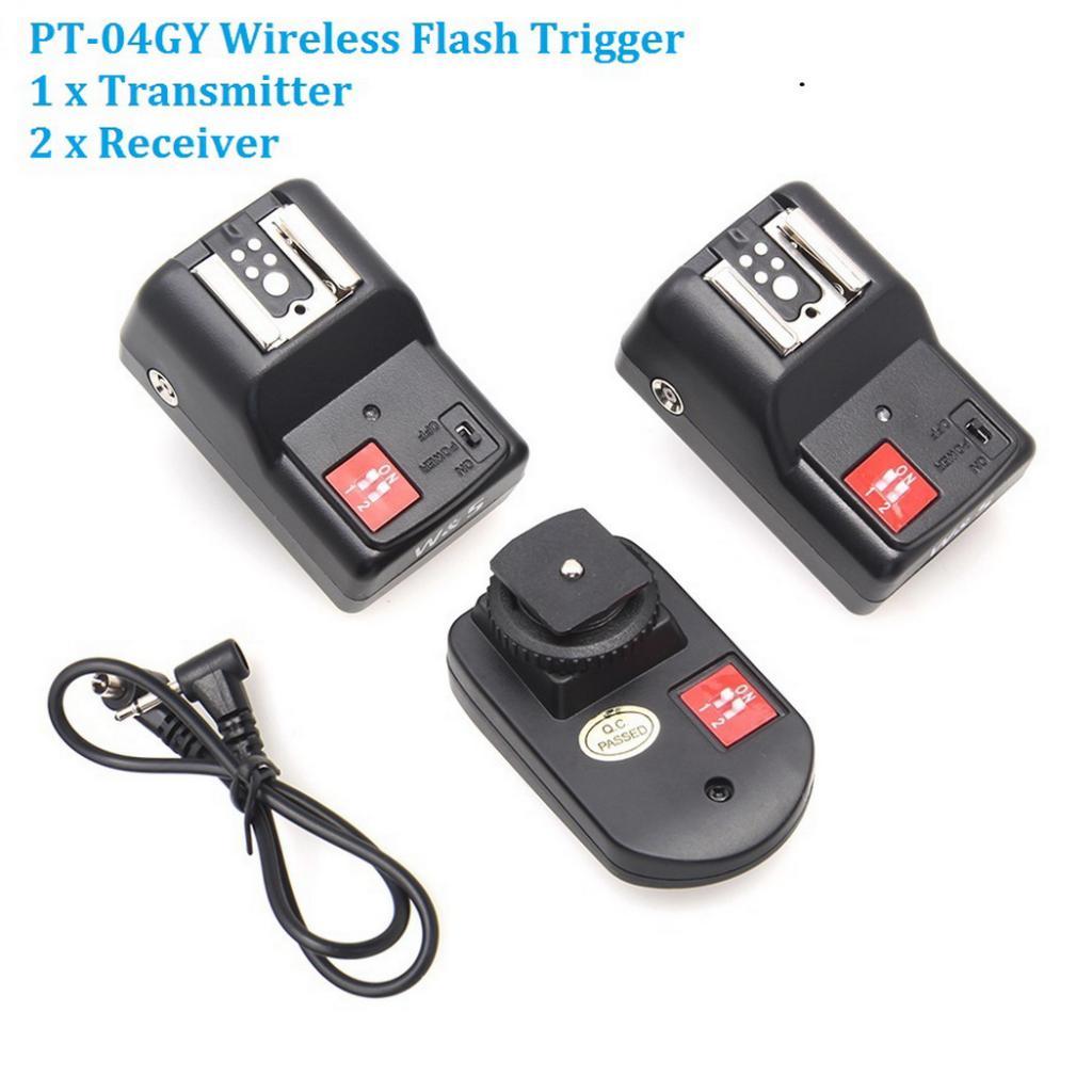 PT-04GY Wireless 4 -Channels Flash Trigger Receiver With 2 Receiver For DSLR Camera