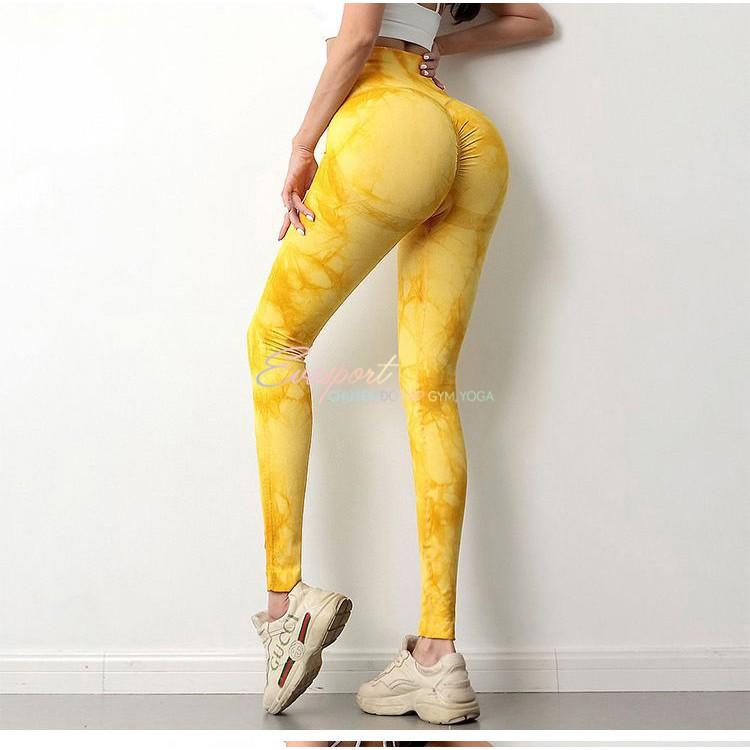 Quần Legging Lưng Cap Cao Tập Gym, Yoga, Aerobic, Zumba Nữ Có Chun Mông Vải Dệt Kim, Co Giãn Tốt Ôm Dáng Nâng Mông