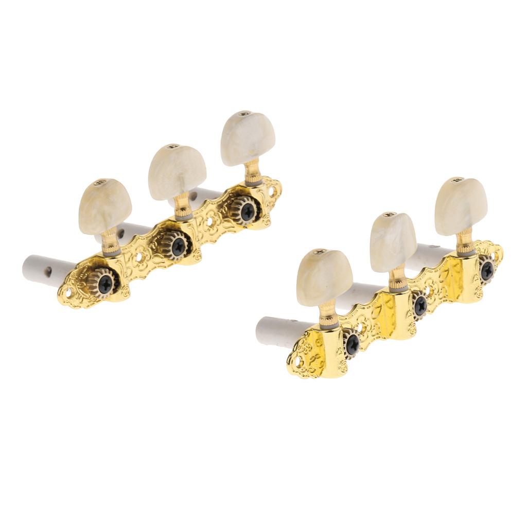 2 Pcs Classical Guitar Tuning Pegs Tuners Machine Heads For 6 String Guitar