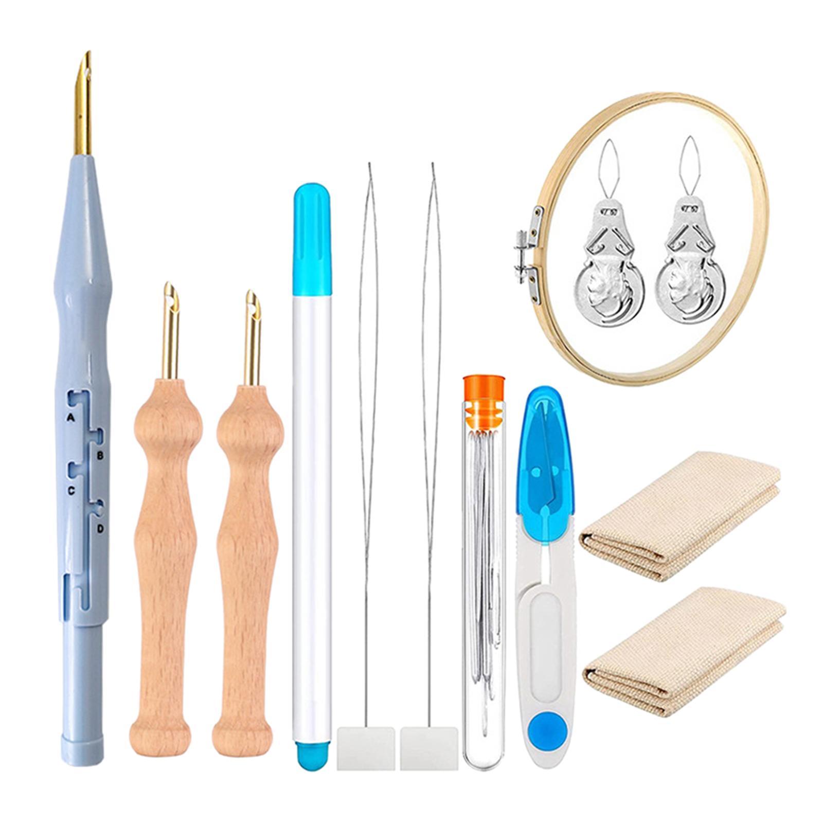 DIY Punch Embroidery Kit W/ Cloth for Knitting Sewing With