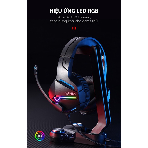 Tai Nghe Gamen GH2200 Kiểu Dáng Gaming Led RGB Over Ear - Hàng Chính Hãng