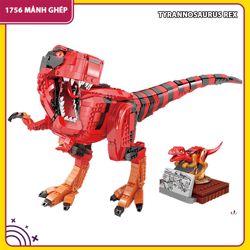 Đồ chơi lắp ráp Khủng long Bạo chúa FC6201 - Big Dinosaur Tyrannosaurus - Xếp hình thông minh mô hình 1756 mảnh ghép