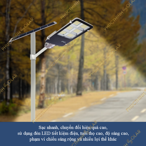 Đèn Năng Lượng Mặt Trời 300W Đèn Đường Jindian JDE-6300 - Đèn LED Điều Khiển Từ Xa, Tiêu Chuẩn IP67 Chống Thấm Nước - Phúc Thịnh Solar
