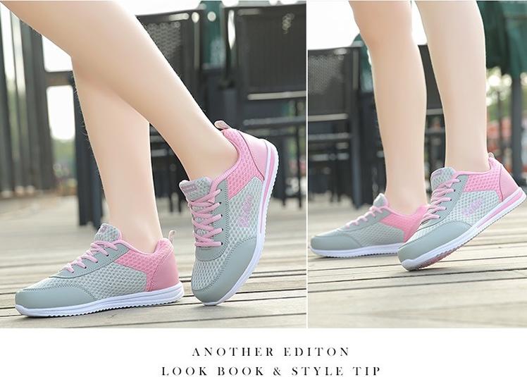 Giày Sneaker Thể Thao Nữ YAMET YM9968HX Xám Phối Hồng