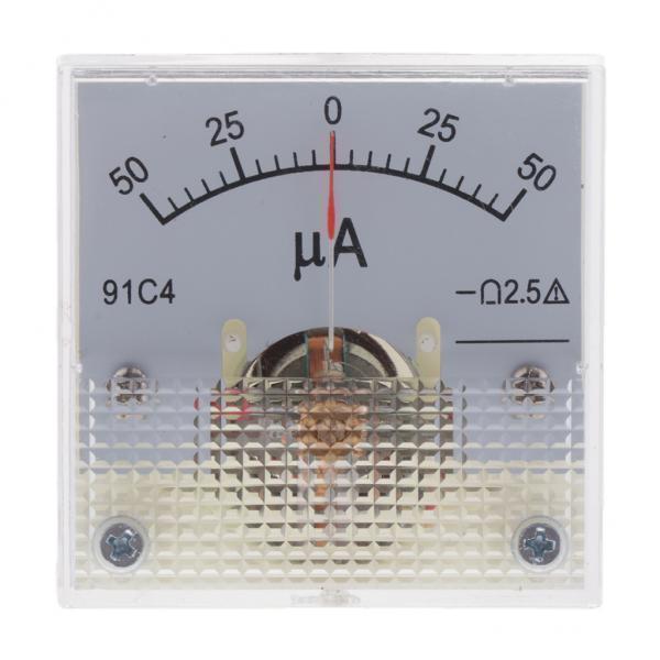 2X DC Ammeter Analog Panel Meter Amp Meter Current Gauge Pointer Type 50uA