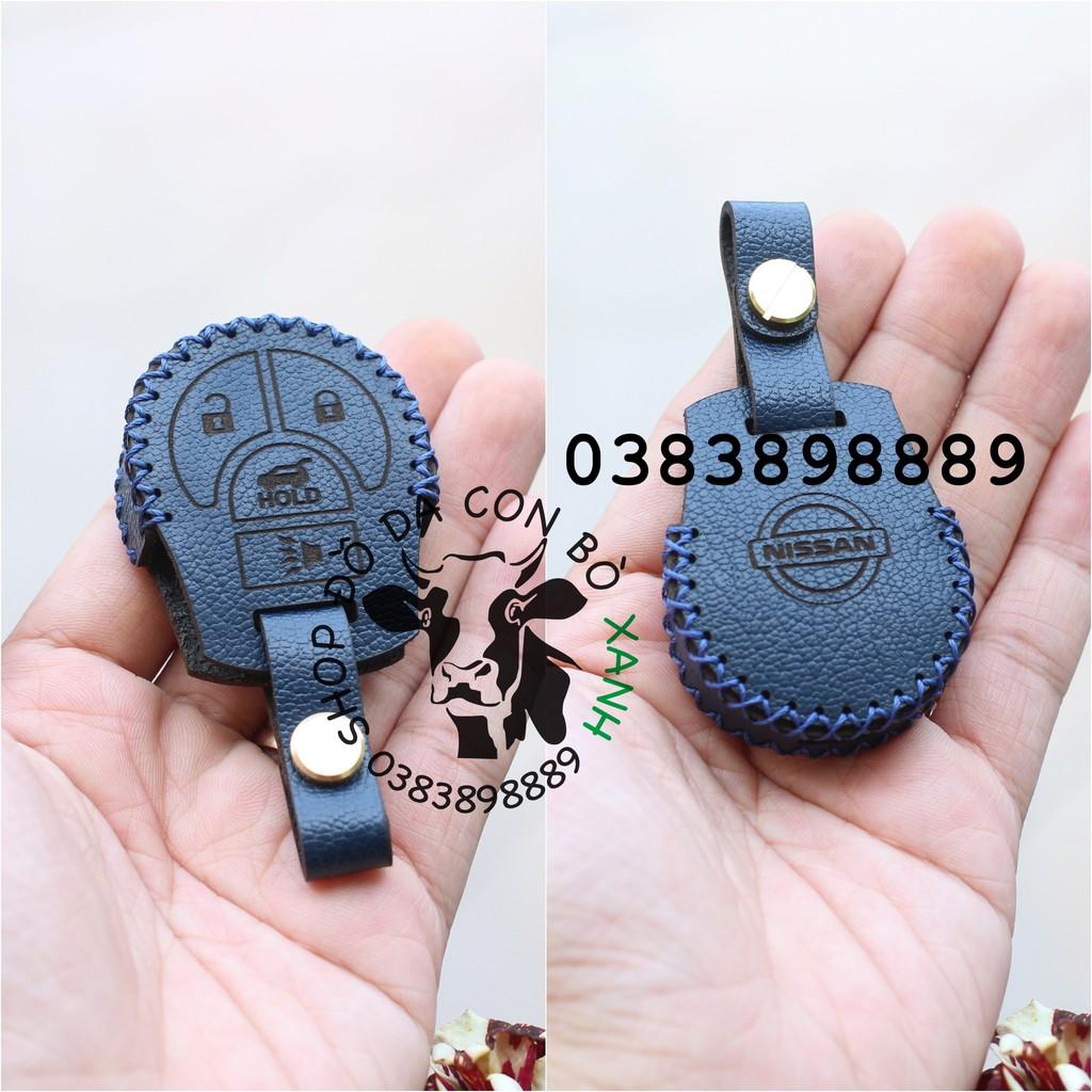 Bao da dành cho Chìa Khoá Nissan Xtrail, Teana, Terra, Navara, Sunny chìa KHOÁ CƠ Handmade Da Thật 001