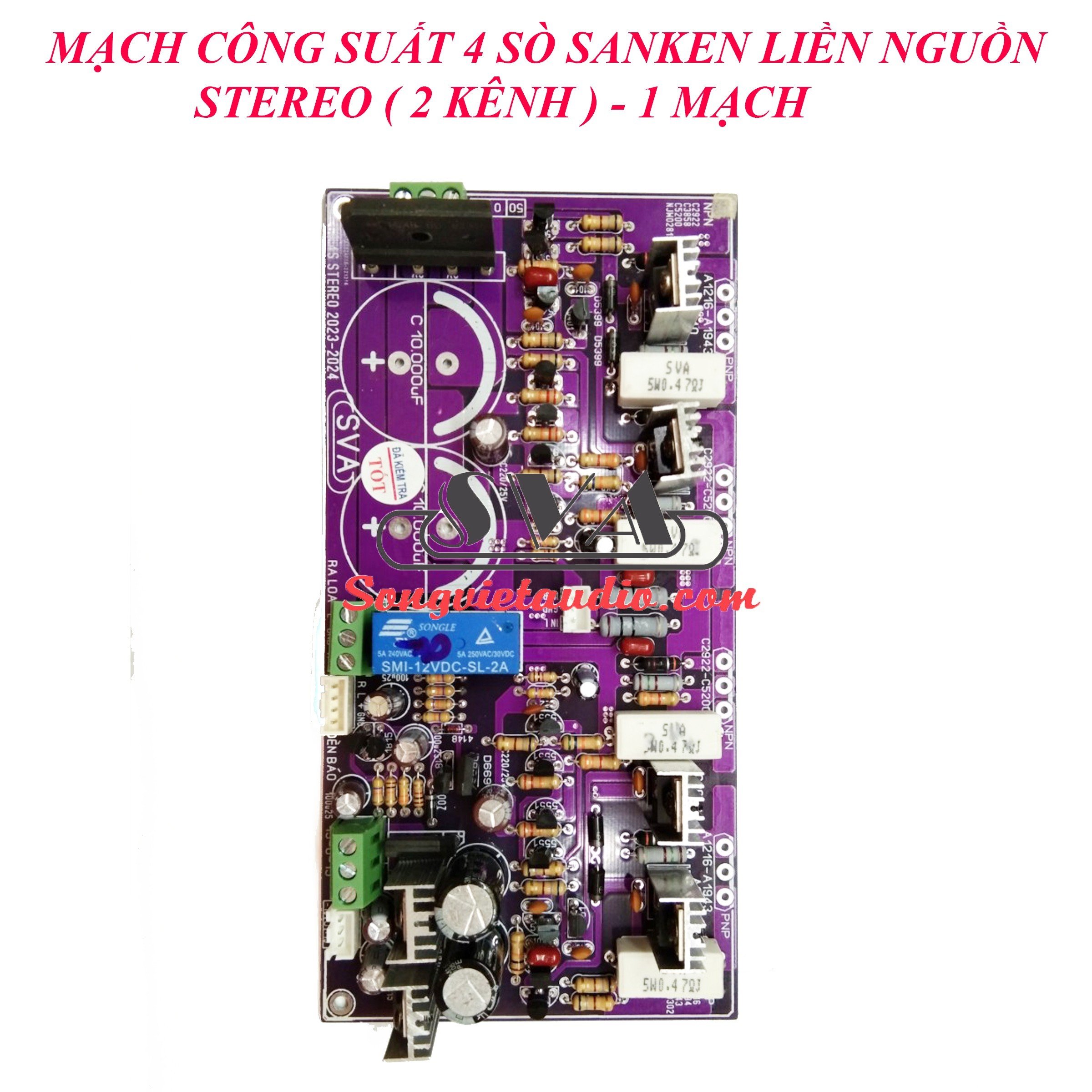 MẠCH CÔNG SUẤT 4 SÒ SANKEN LIỀN NGUỒN STEREO - 1 MẠCH