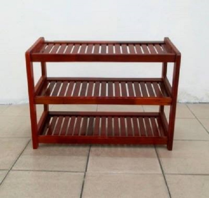 Kệ Giày Dép Gỗ Tự Nhiên 3 Tầng Rộng 60cm