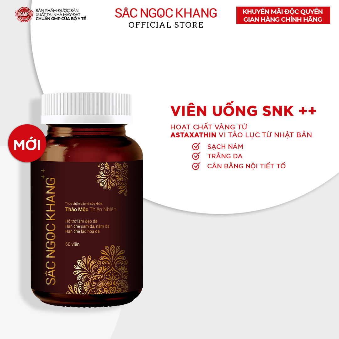 Bộ Trẻ Hóa Da Cao Cấp [Viên Uống Sắc Ngọc Khang ++ 60 Viên & Nước Uống Đẹp Da Collagen Dipeptide Sắc Ngọc Khang 15 Túi]