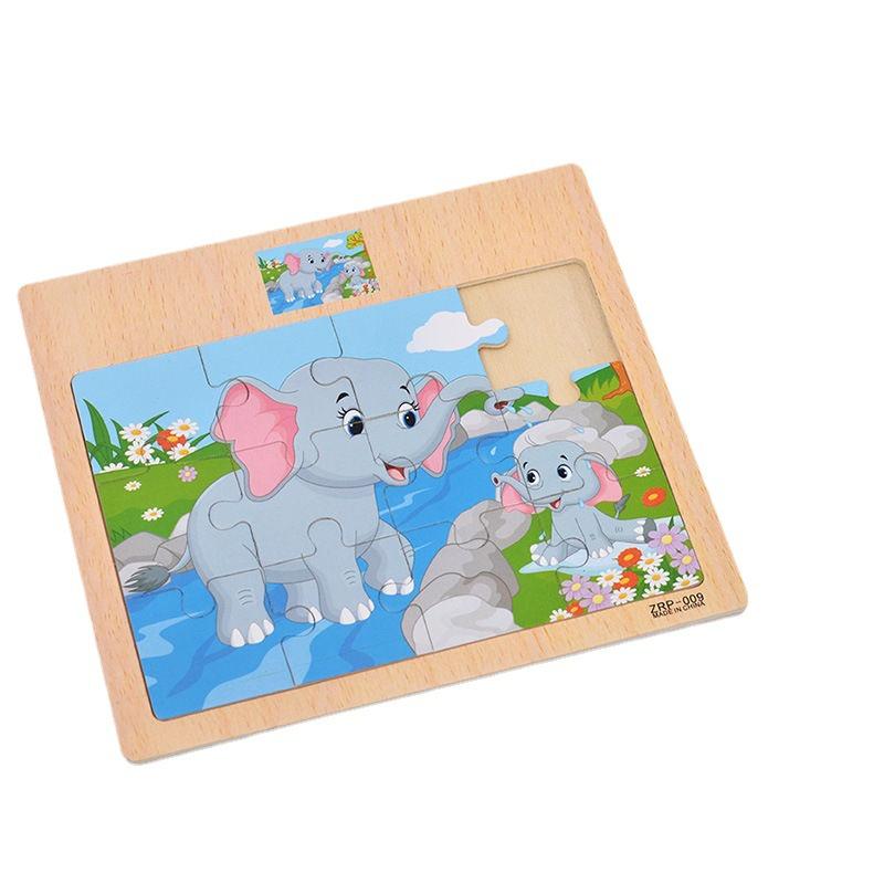 COMBO 10 tranh xếp hình gỗ 12 miếng puzzle - Đồ chơi giáo dục thông minh trẻ em