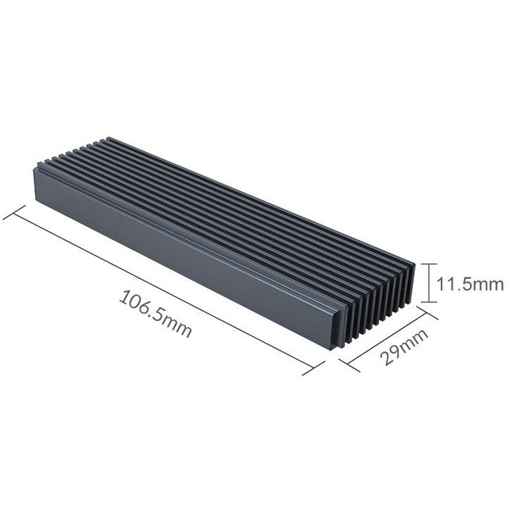 Box M.2 PCIe NVMe USB3.1 type-C vỏ nhôm cao cấp M2PJ-C3 - BX45