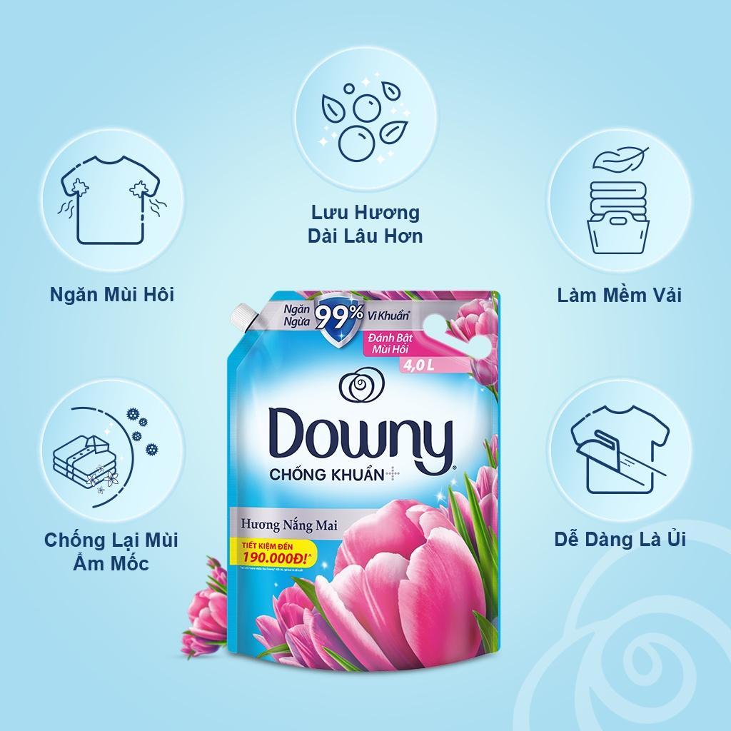 Nước Xả Vải DOWNY Hương Nước Hoa Cao Cấp Túi 4L Hương Nắng Mai