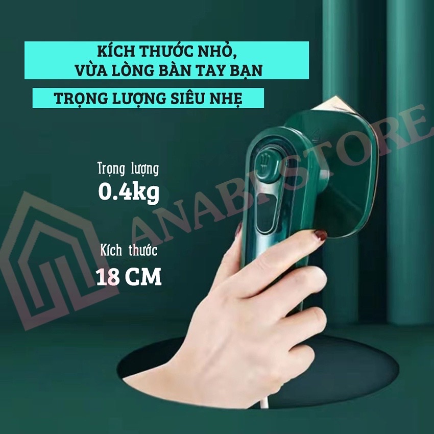 Bàn ủi hơi nước cầm tay mini ,nhỏ gọn mang theo du lịch giã ngoại ,có thể ủi khô và nước