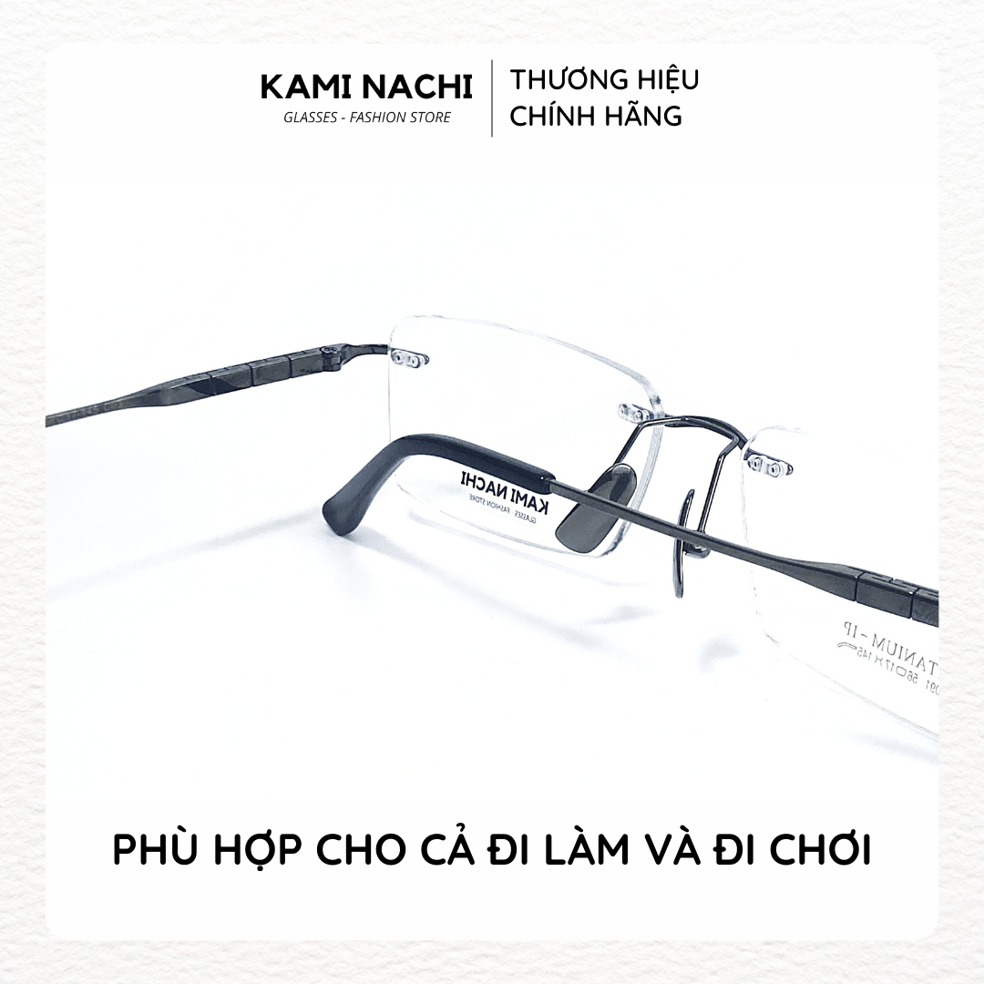 Gọng kính The Business Man phiên bản Big Boss size M chất liệu Titanium mạ Ion KAMI NACHI mã 91091