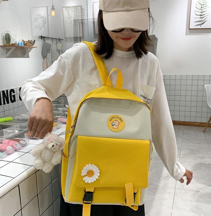 Balo nữ du lịch đi học thời trang hoa cúc cute đẹp BL31 cá tính lịch lãm