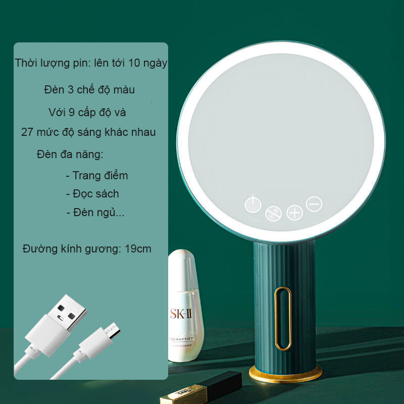 Gương trang điểm kèm đèn LED cao cấp tiện ích đa năng - Gương Để bàn phím ấn Thông minh có Đèn LED hiện đại PR22 Giao màu ngẫu nhiên